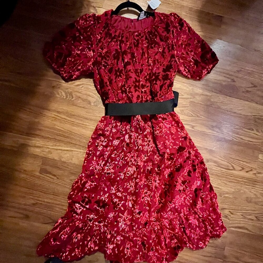 Kate Spade Winter Blooms Velvet Dress - new with tags - size XL - Perfect Cherry